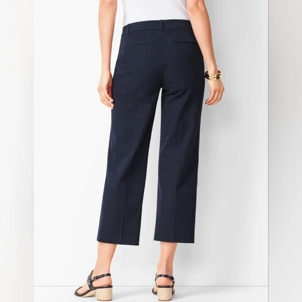 Talbots Pants Chelsea Crop Navy Blue Bi-Stretch High-Waist Straight Leg - Picture 2 of 6